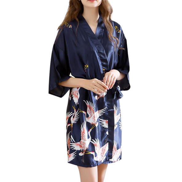 XuepelitWomen's Spaghetti Straps Satin Dressing Gown Bride Bathrobe Two Piece Sexy Sleepwear Night Dress Short