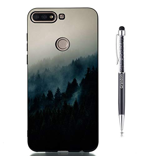 Grandoin Funda para Huawei Y7 2018 / Honor 7C, Suave Silicona Patrón Creativo TPU Gel Bumper Suave Ultra Fina Antigolpes Delgado Cover Protectora Case Carcasa (Bosque) Cover