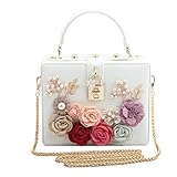 ★★ [Característica] Diseño de flores de primavera, la superficie decorada con la variedad de flores de satén y PU. El estilo exquisito y elegante que lo hizo 100% atrae muchas miradas de admiración. El material principal externo está hecho de PU, que es fácil de limpiar y resistente al agua (pero no se sumerja en el agua)