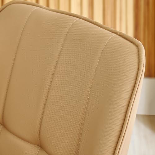Image of Home Centre | Glam Faux Leather Dining Chair Set of 2 | Metal Frame | Beige | 1 Year Warranty