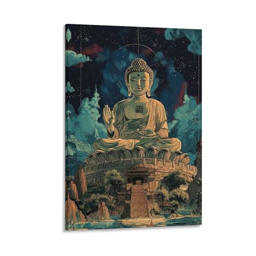 Impression sur toile bouddha pour une atmosphère spirituelle et apaisante