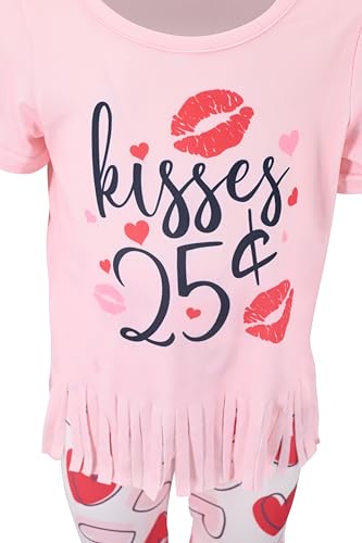 Image of Unique Baby 2 Piece Girls Bell Bottom Leggings Outfit with Short Sleeved Shirt Kid and Toddler Clothes Set
