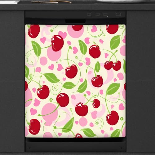 Cubierta magnética para lavavajillas panel frontal protector corazón de cerezo 53x66 3