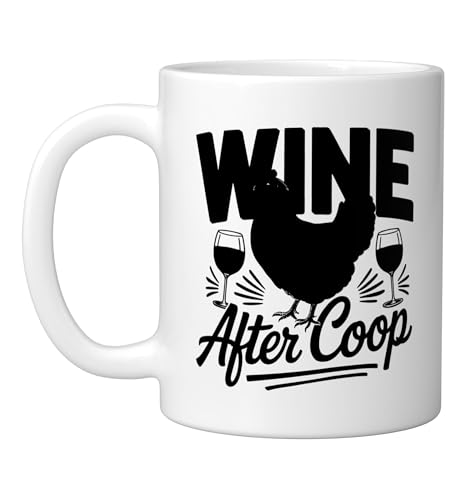 Silkie Chicken Keeper Wine Mug, Mom Lady Ceramic White