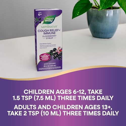 Nature's Way Sambucus Cough Relief +(1) Immune* Syrup, Vegan, 4 fl oz - image 6