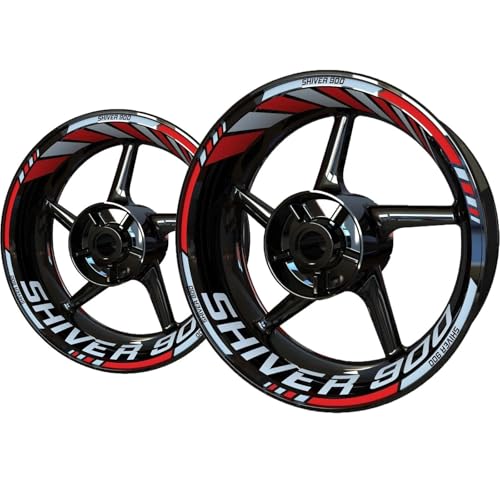 Motorrad-Felgenaufkleber Für Aprilia Shiver 750 900, Reflektierendes Radstreifen-Klebeband, Radaufkleber-Abziehbild-Set Komplettes Set mit Felgenaufklebern(Farbe 11)