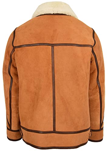 B3 Veste en peau de mouton véritable marron pour homme - 2