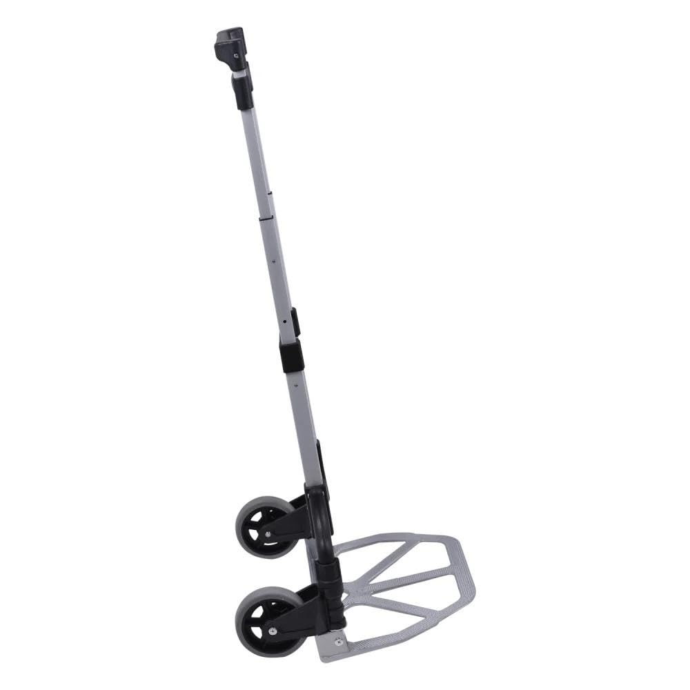 Carretilla de Carga Plegable de Aluminio Capacidad 80kg 176lbs con Elástico - Carrito para Viajes, Mudanza con Asa Telescópica