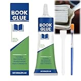 Buchbinderleim Papierkleber, Buchleim Transparent Flüssig, wasserfest und flexibler Bastelkleber mit Pinsel und Schaber für Buch Binden, Reparatur, Karton, Einladungen, DIY Projekte, 60ml