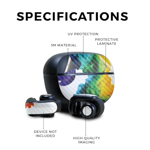 Image of Carbon Fiber Skin Compatible with Bose Ultra Open Earbuds - Aqua Paint - Premium 3M Vinyl Protective Wrap Decal Cover - Easy to Apply | Crafted in The USA by MightySkins