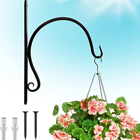 Gray Bunny Plant Hangers & Hooks - Versatile Hanging Plant Hooks, Wall Mount Forged Iron Plant Wall Hanger, Sturdy Hooks for Hanging Plants, Black - 10 Inches Cover