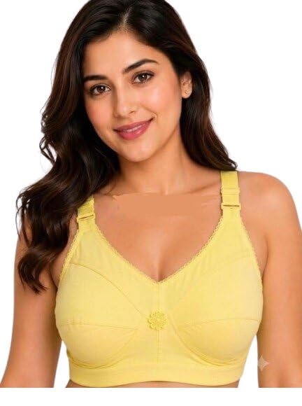 women cotton full coverage bra | non-padded non-wired everyday bra | soft breathable & sweat-absorbent | broad adjustable straps & hook closure