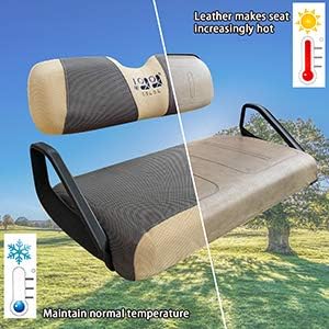 10L0L Golf Cart Seat Cover Washable Mesh Bench Seat Cover Fits EZGO TXT RXV Club Car DS (Gray+Beige) - Image 4