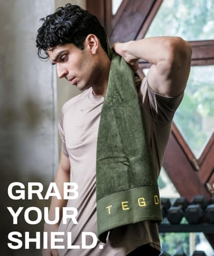Image of TEGO Fit Anti-Microbial Gym Towel | 600 GSM | Ringspun Cotton | Odour-Free, Super-Absorbent | for Gym, Sports & Equipment Protection | 30x16 inch | Hygiene Control