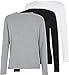 Produktbild Tommy Hilfiger Herren 3er Pack Langarmshirts Basic, Mehrfarbig (Black/White/Grey Heather), L