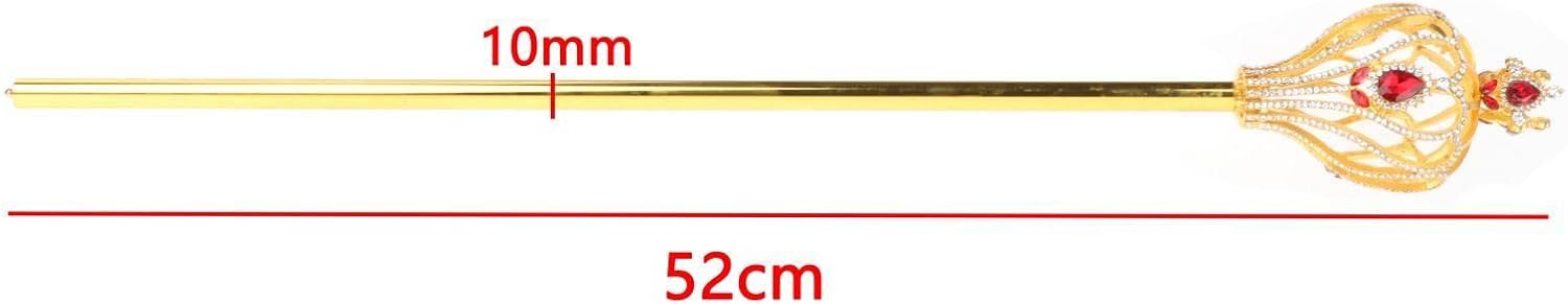 Popular Bright Fairy Wands Fairy Sticks Queen Rhinestone Scepter for Handheld Props Birthday Pageant Fancy Dress Party Christmas, Red