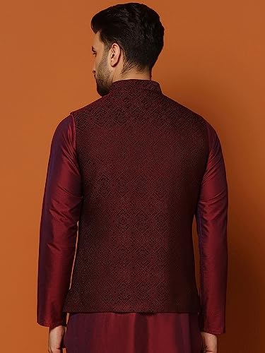Image of KISAH Men's Jacket - Textured Silk Blend Jacquard - Indian Wedding Outfit for Men - Ideal for Weddings and Festivals