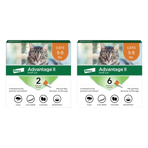 Advantage Ii Small Cat Vet-Recommended Flea Treatment & Prevention | Cats 5-9 Lbs. | 8-Month Supply #TOP12