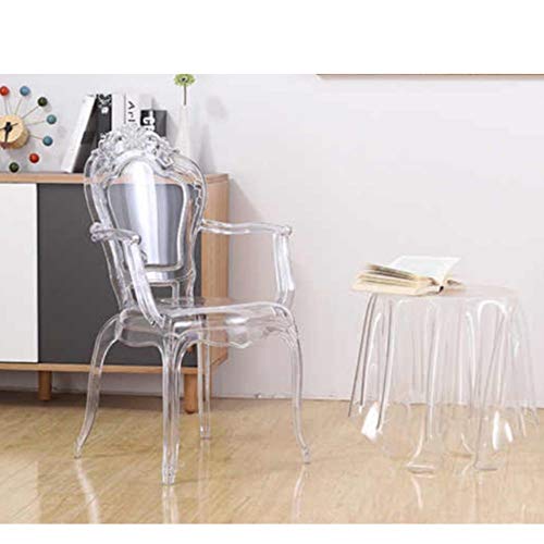 PLATA DECOR IMPORT Princess Style Chair, Clear Chair, Side Chair, Crystal Stylish Dining Chair, Ideal for Dining Room, Vanity Chair, Bedroom (PLA-DI-PC887) by PLATA DECOR IMPORT - Used condition - CA$162.10