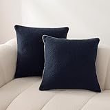 Picture of Amazon Basics Boucle Throw Pillow Covers for Couch, Living Room, Home Decor with Hidden Zipper, Blue, 20×20in, Pack of 2
