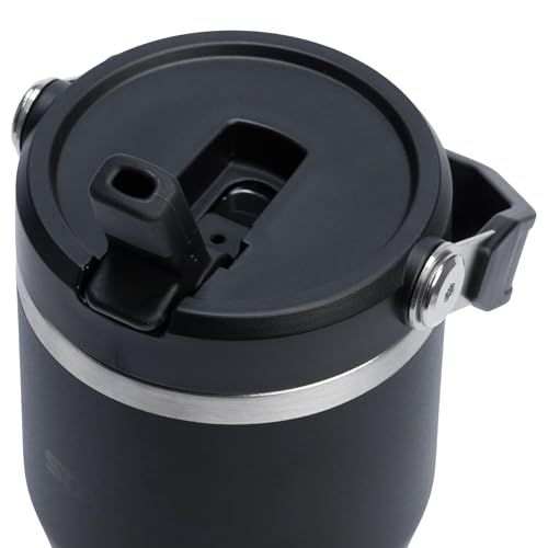 Image of Stanley IceFlow 2.0 Flip Straw Tumbler with Handle 20 oz | Twist On Lid and Flip Up Straw | Leak Resistant Water Bottle | Insulated Stainless Steel | BPA-Free | Black 2.0
