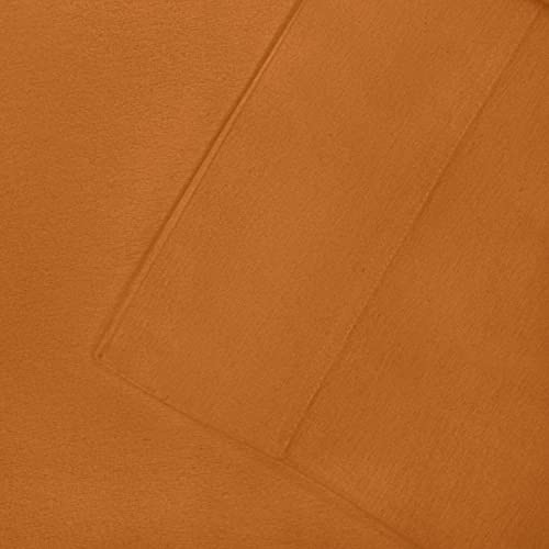 Superior Extra Soft All Season 100% Brushed Cotton Flannel Solid Bedding Pillowcase Set - Pumpkin, Standard Size #TOP2