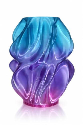 Image of PETG Translucent Candy Rainbow Filament 1.75mm, Glossy Multicolor Gradient 3D Printer Filament for Lamp Covers and Lampshades, Bubble-Free, Low Warping, Low Stringing, No Tangle,1kg