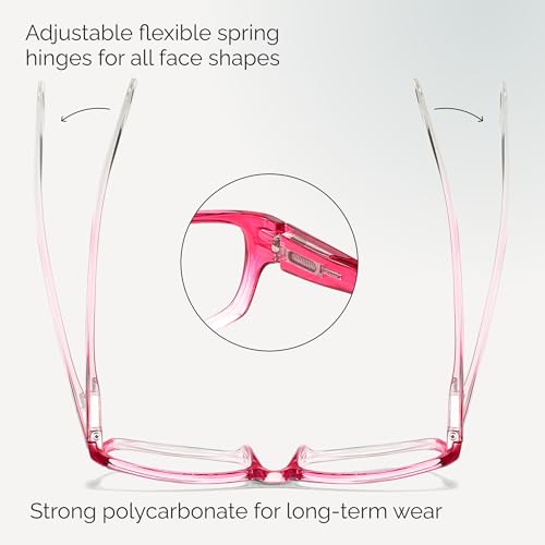 Image of Gaoye Reading Glasses for Women, 6 pack Fashion Readers for Women Men Spring Hinge Eye Glasses, Blue Light Reading Glasses