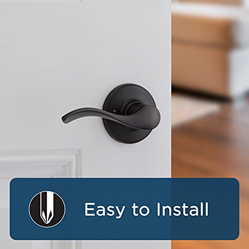 Poignée De Porte Intérieure Levier Droit Sur Rosace Ronde - Finition Chrome, Pack De 2, Pour Rénovation Ou Remplacement