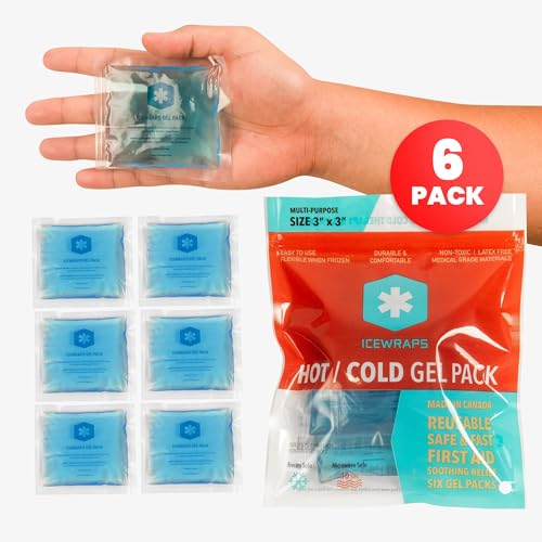 Image of ICEWRAPS Reusable Ice Packs Compact 3 x 3 inches, Soft Cooling Pack, 12 Pack
