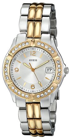 �Q�X GUESS Women's U0026L1 Dazzling Sporty Silver & Gold-Tone Mid-Size Watch ���� ���f�B�[�X �r���v �y���s�A���i�z