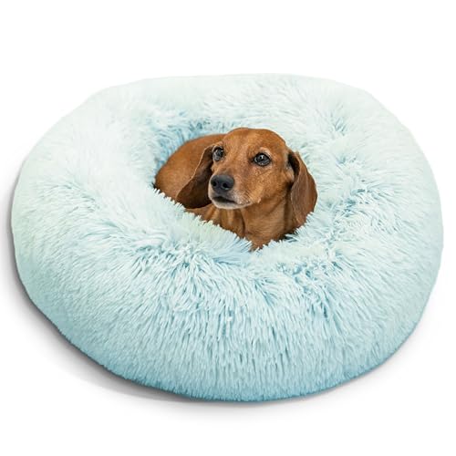 Best Friends by Sheri The Original Calming Donut Dog Bed for Small Dogs up to 25 lbs, Shag Faux Fur...