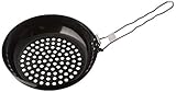 Charcoal Companion Non-Stick Round Grilling Wok with Folding Handle