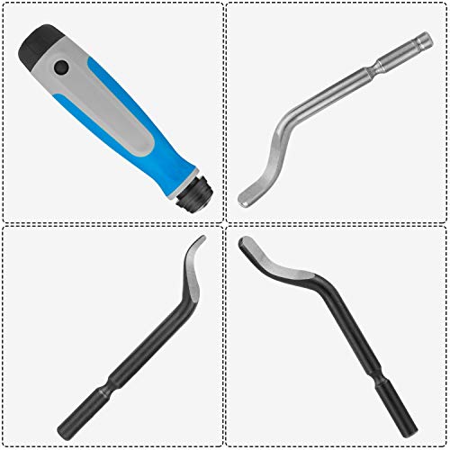 STARVAST Entgrater Werkzeug Universal, Handentgrater mit 15 Stück Ersatzklingen, 360 ° Rotierender Klinge Schneidwerkzeug für 3D Drucker, Kunststoff, Aluminium und Edelstahl (1 Werkzeug + 15 Klingen)