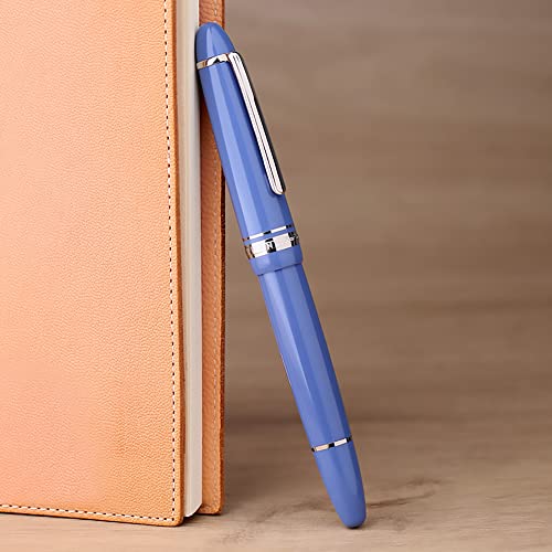 Stylo-plume à piston Majohn P136 bleu ciel stylo calligraphie plume large 1.1mm