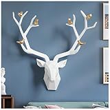 Deer Head Wall Decor Geometric Rustic Wall Mounted Deer Head, Faux Taxidermy Animal Head Wall Art Pe