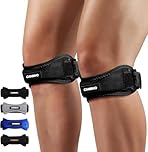 CAMBIVO 2 Pack Patella Tendon Knee Strap, Knee Support Brace for Women Men, Adjustable Band for Hiking, Soccer, Basketball, Baseball, Running, Tennis, Volleyball, Squats