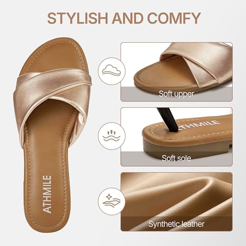 Image of ATHMILE Sandals for Women 2026 Dressy Summer Flat