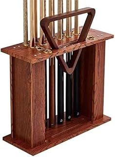 Estante para Taco de Billar Soporte de suelo de madera for tacos de billar, organizador de accesorios for mesa de billar, soporte organizador for cañas de pescar, soporte de suelo con 16 agujeros Esta