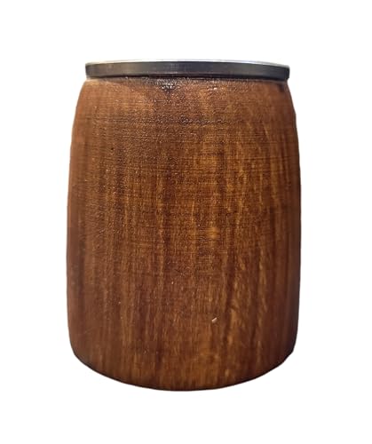 Wooden World - Set of 4 Premium Wooden Alcohol Shot Glass with Metal Insert - Dark Brown, Dark Bronze - Image 3
