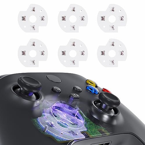 eXtremeRate 6 Piezas de Dpad Goma Conductora con Metal Patch Pad para Xbox One/Xbox One S/X/Xbox One Elite V1/V2 Control Dome Switch Pad para Botones de Dirección Almohadilla para Xbox Series X/S