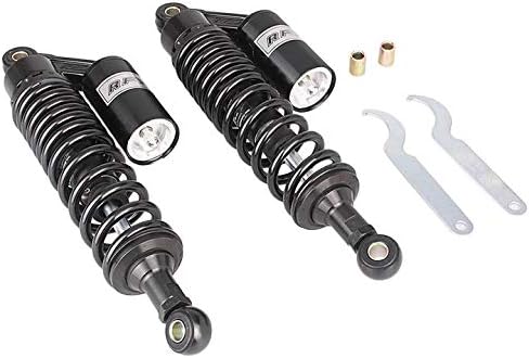 Mallofusa 13.5 Inch 340mm Pair Motorcycle Shock Absorbers Air Rear Suspension Universal Compatible for Honda Suzuki Yamaha Kawasaki Black