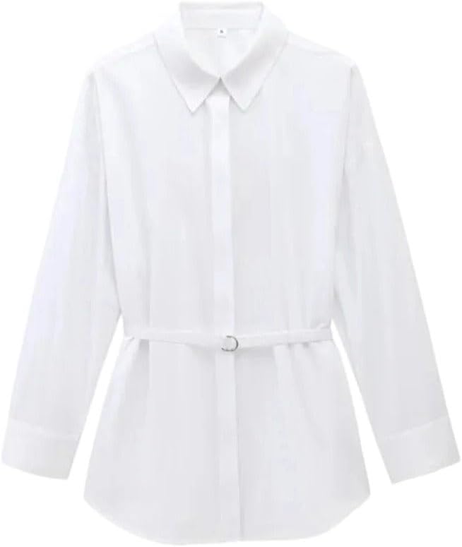 Women's Long-Sleeved Tie-Button Shirt