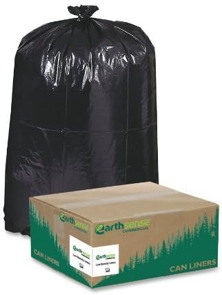 Can Liners, 33 Gallons, 1.25 Milliliters, 33 x 39, Black, 100/Carton (RNW4050)