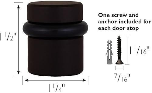 Vista 38 de Design House 189290-SN - Protector de pared para puerta con punta de goma, tapón de puerta de aluminio de níquel satinado, paquete de 2