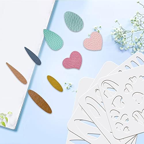 FINGERINSPIRE 12Pcs Reusable Earrings Making Template, Plastic Cutting Stencil with Differnt Patterns for Earrings Making Jewelry DIY Crafts Favors 25x20cm