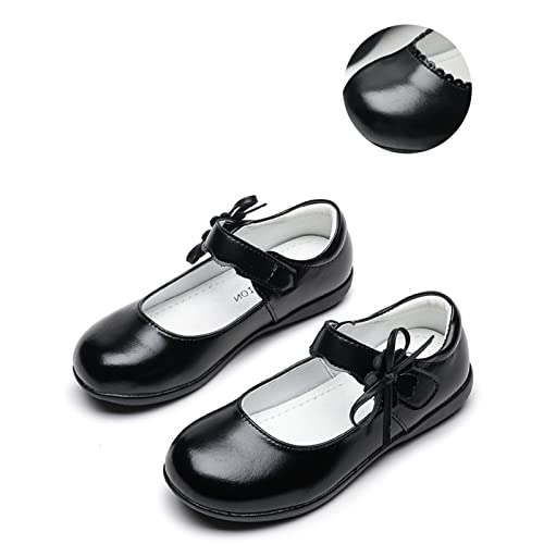 Children Shoes Student Shoes Single Soes Children Performance Princess Doudou Small Leather Shoes Girls Mary Jane Shoes (Black, 10.5-11 Years Big Kids)4