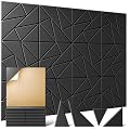 OTUOER 12 Pack Acoustic Panels, 12"X 12"X 0.4" Peel and Stick Sound Proof Foam Panels for Walls, Decorative Sound Panels, High Density Soundproof Wall Panels for Home Studio Office (Black)
