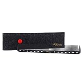 Barber Comb,Hair Cutting Combs Carbon Fiber Salon Hairdressing Comb 100% Anti Static 230℃ Heat Resistant with Smooth Round Teeth Bristle for Hair Partition/Remove Knots/Hair Cutting/Dying/Styling