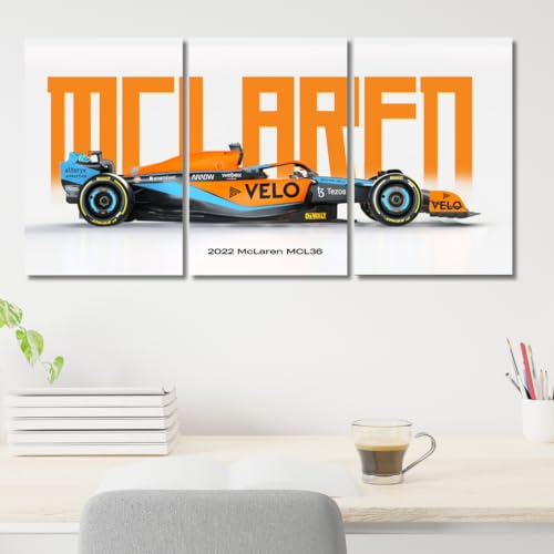 Image of Good Hope MCLAREN Formula 1 Car Poster, 3 Car Split Poster Set for Room, A3 Size F1 Poster Wall Art for Home, Office, Living Room, Bedroom, wall decor Gift For Boys